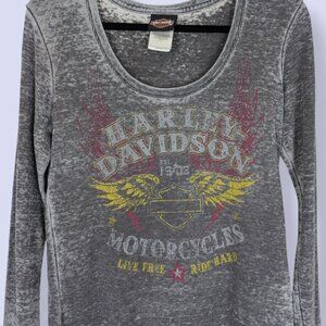 Harley Davidson Distressed L/S Top